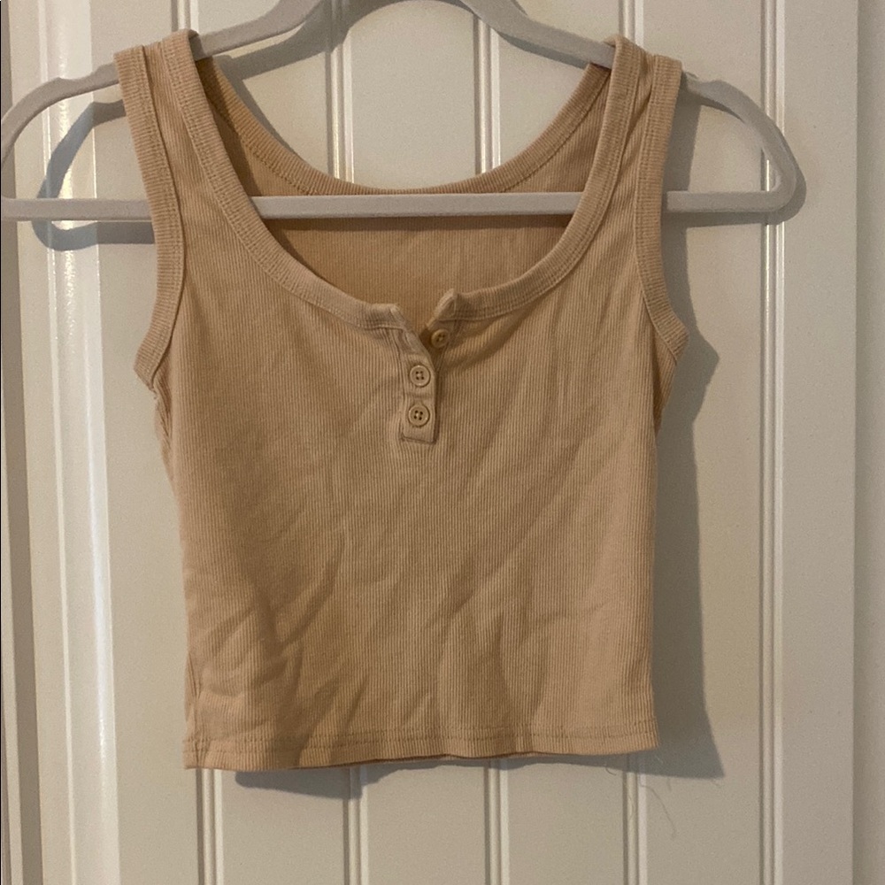 SHEIN Tan Buttoned Tank Top